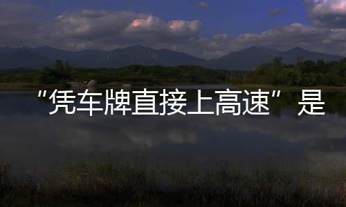 的信读息解凭直接准确上高速是不车牌